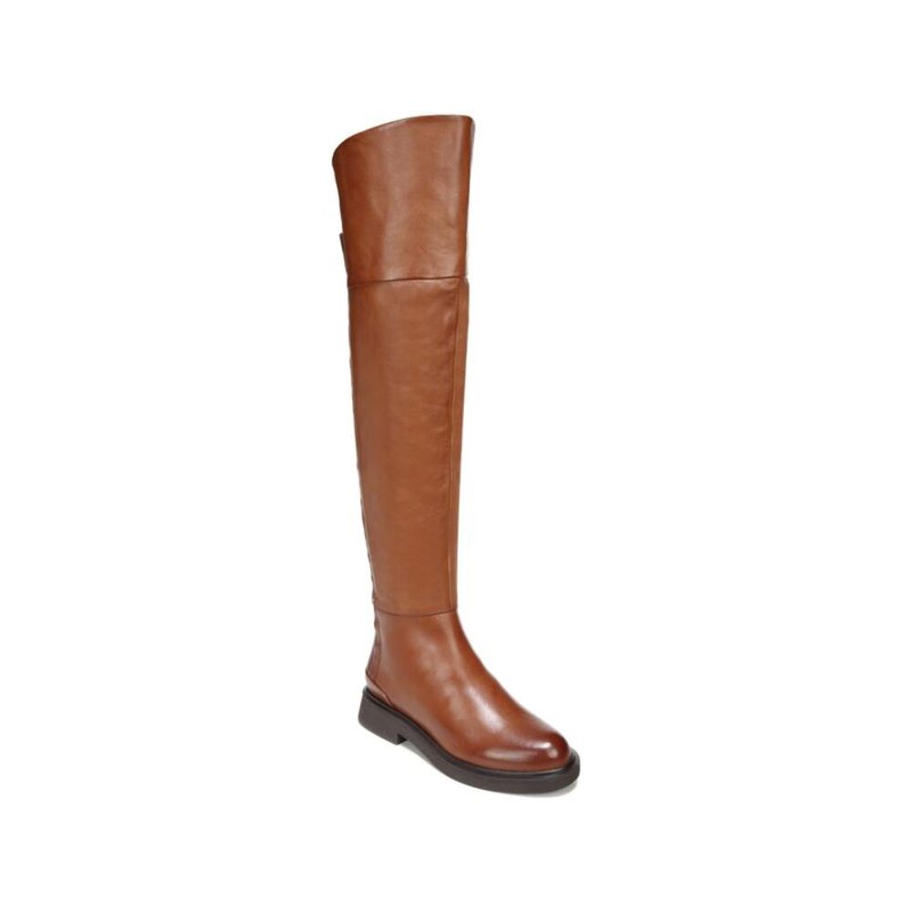 FRANCO SARTO Womens Brown Battina Round Toe Block Heel Leather Riding Boot 7 M